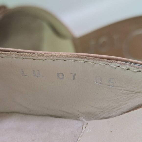 Dior Stunning Tan Leather Pointed Toe Logo Buckle Mules Size 37.5 - Picture 7 of 10